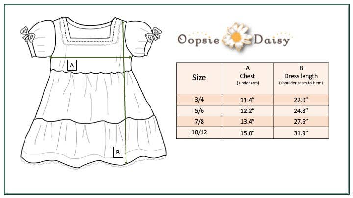 Kids Pink & Blue Lace Tiered Square Neck Spring Summer Dress: 3/4