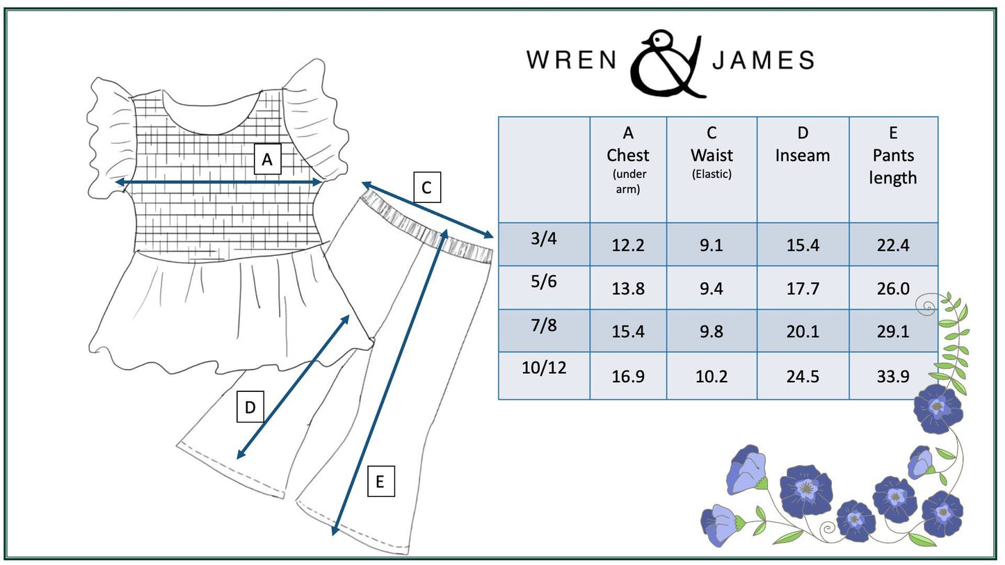 Girls Olive Velvet Ruffle Top & Retro Bell Bottom Pant Set