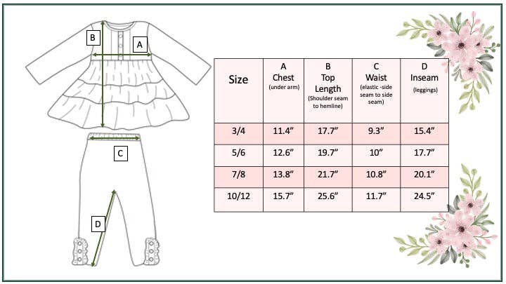 Kids Pink & Blue 3 Tiered Two Piece Fall Winter Pant Set