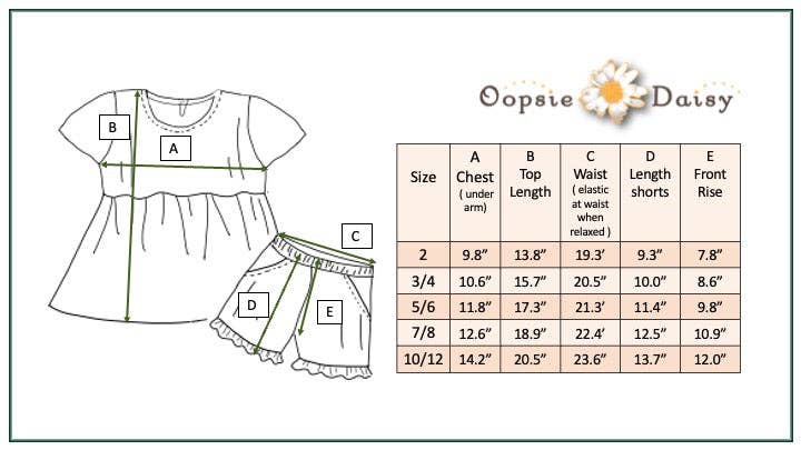 Kids Teal & Tangerine Floral Ruffle Spring Pocket Short Set: 3/4