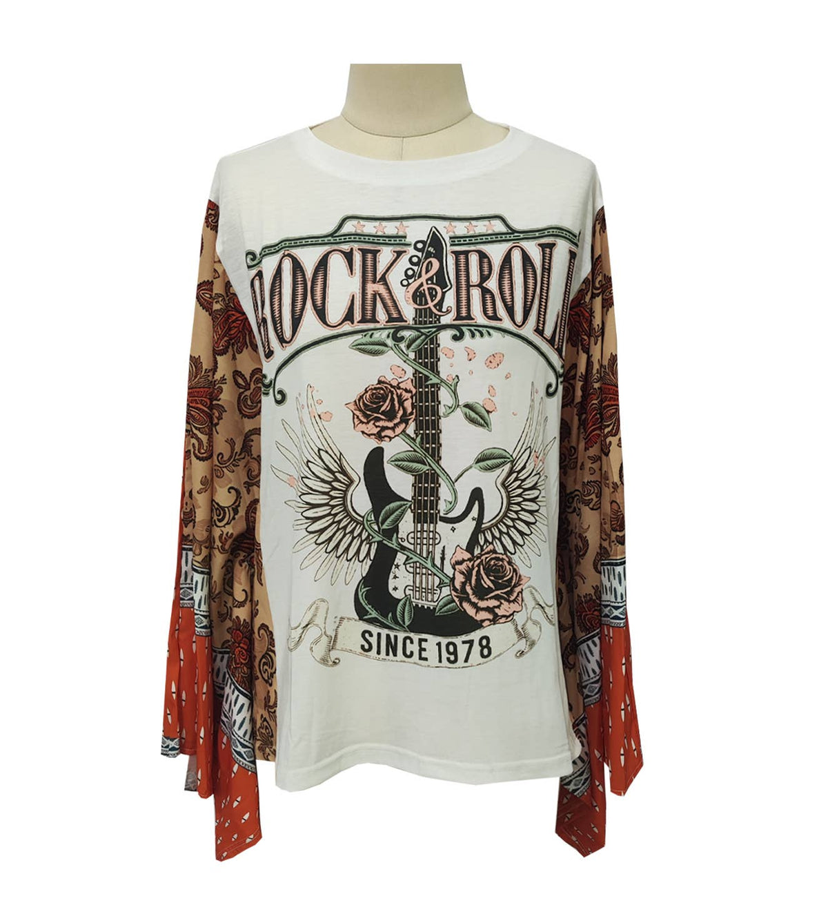 Western Rock and Roll Kimono Sleeve Relaxed Graphic Tees