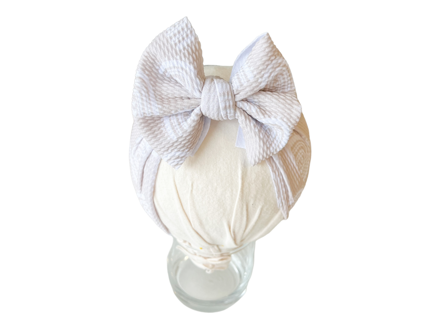 Cream Neutral Rainbows Headwrap Baby Bow