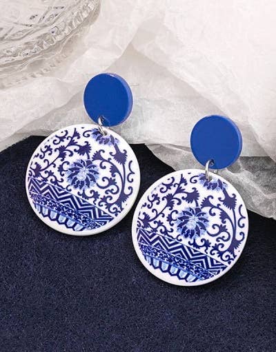 TRENDING TOILE PATTERN FLORAL DROP EARRINGS | 40E356