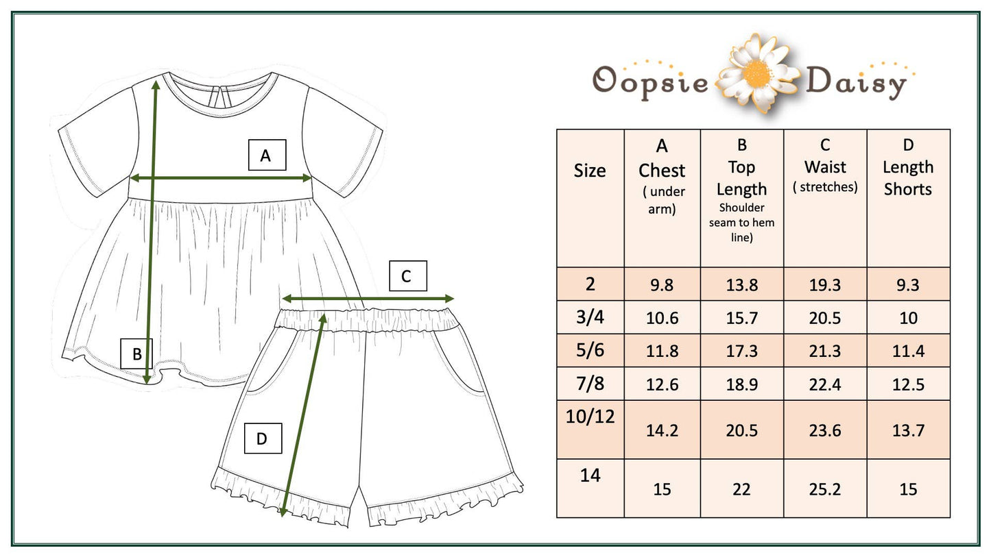 Kids Sand Blush Stripe Pocket Ruffle Summer Short Set