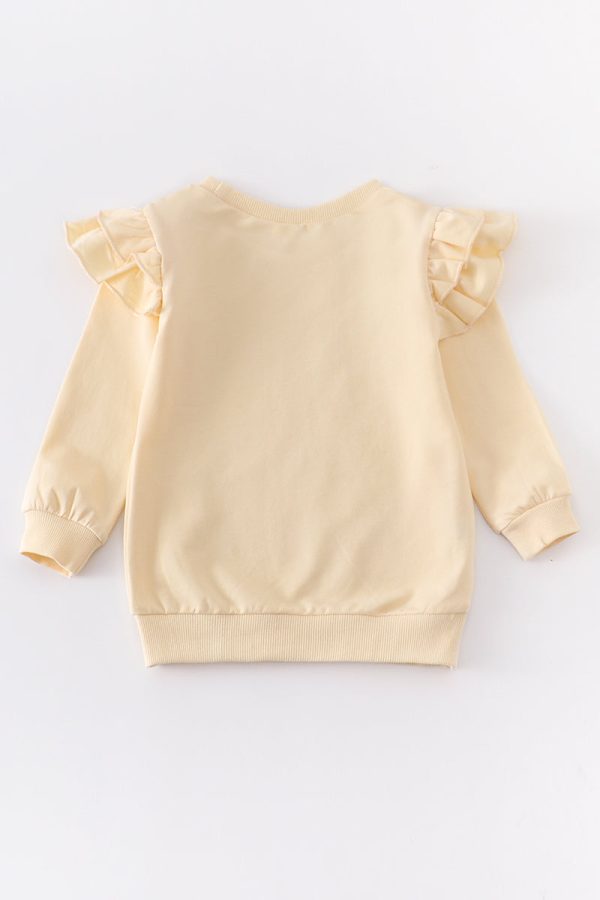 Yellow ruffle pullover girl top