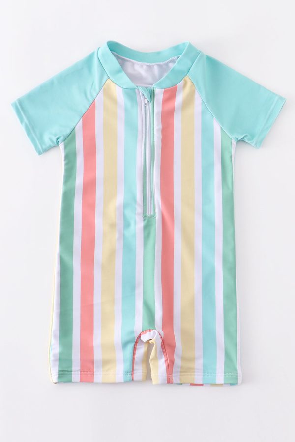Rainbow stripe boy swimsuit