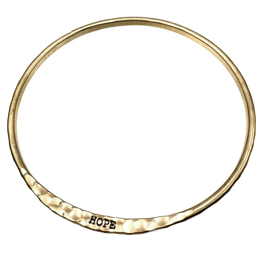 Engraved Hope Inspirational Message Wrist Bangle