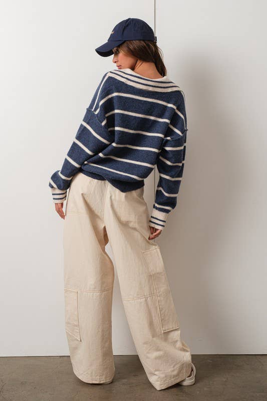 Marina Blue Soft Pullover-NAVY