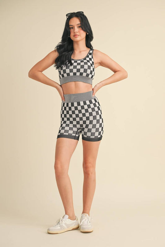 Checkmate Cropped Two Piece Set
