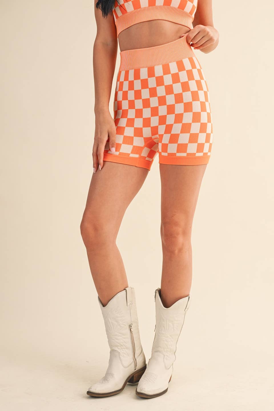 Checkmate Cropped Two Piece Set