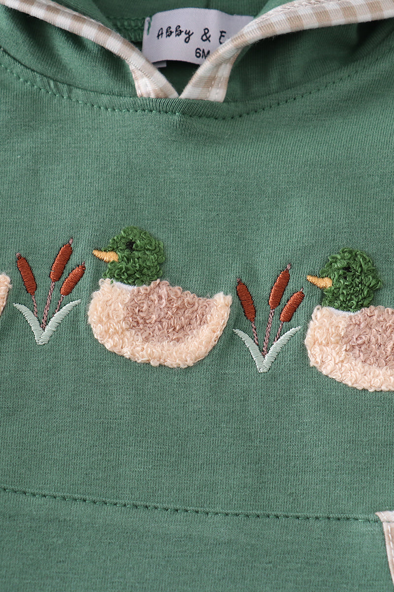 Forest duck french knot hoodie bubble