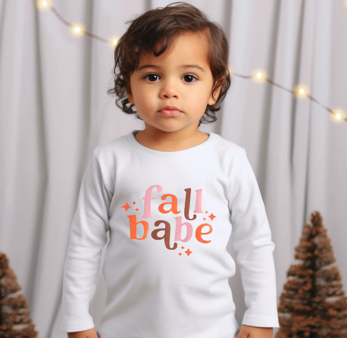 White fall babe sweatshirt top