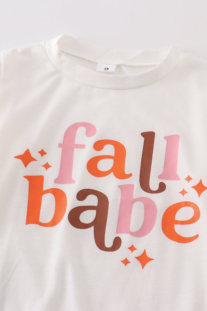 White fall babe sweatshirt top