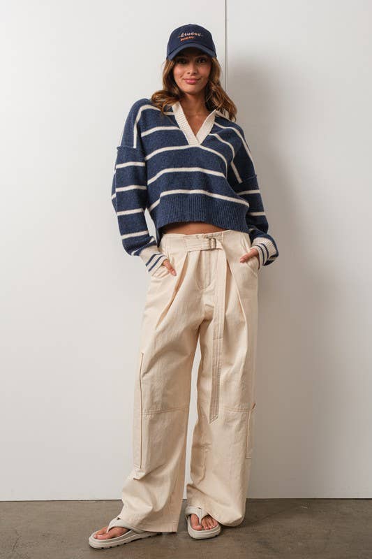 Marina Blue Soft Pullover-NAVY