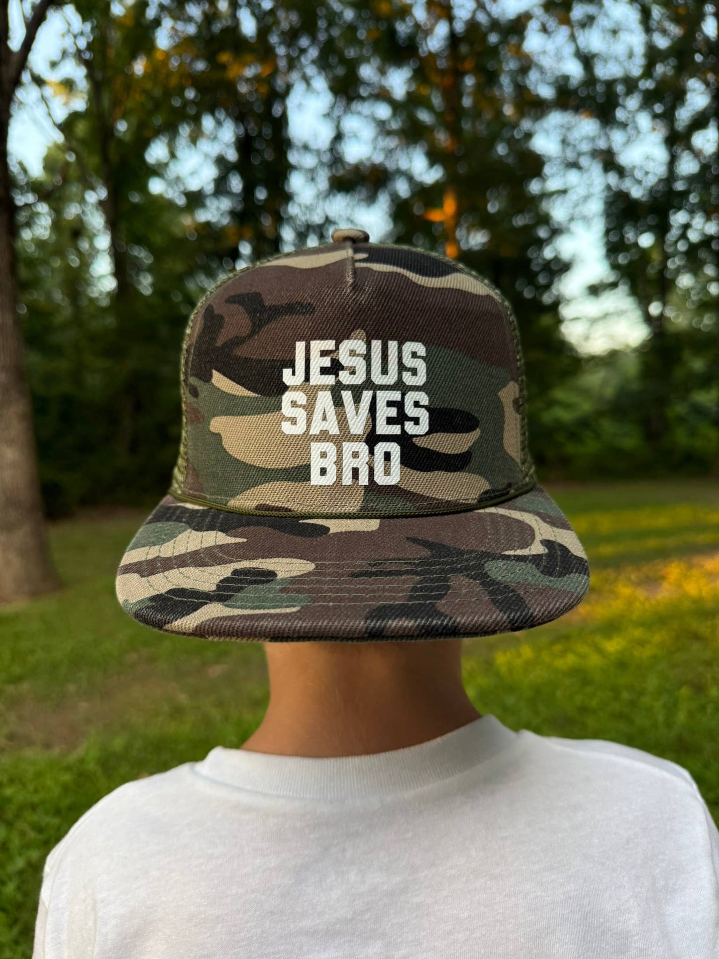Jesus Saves Bro Camo Kids Hat