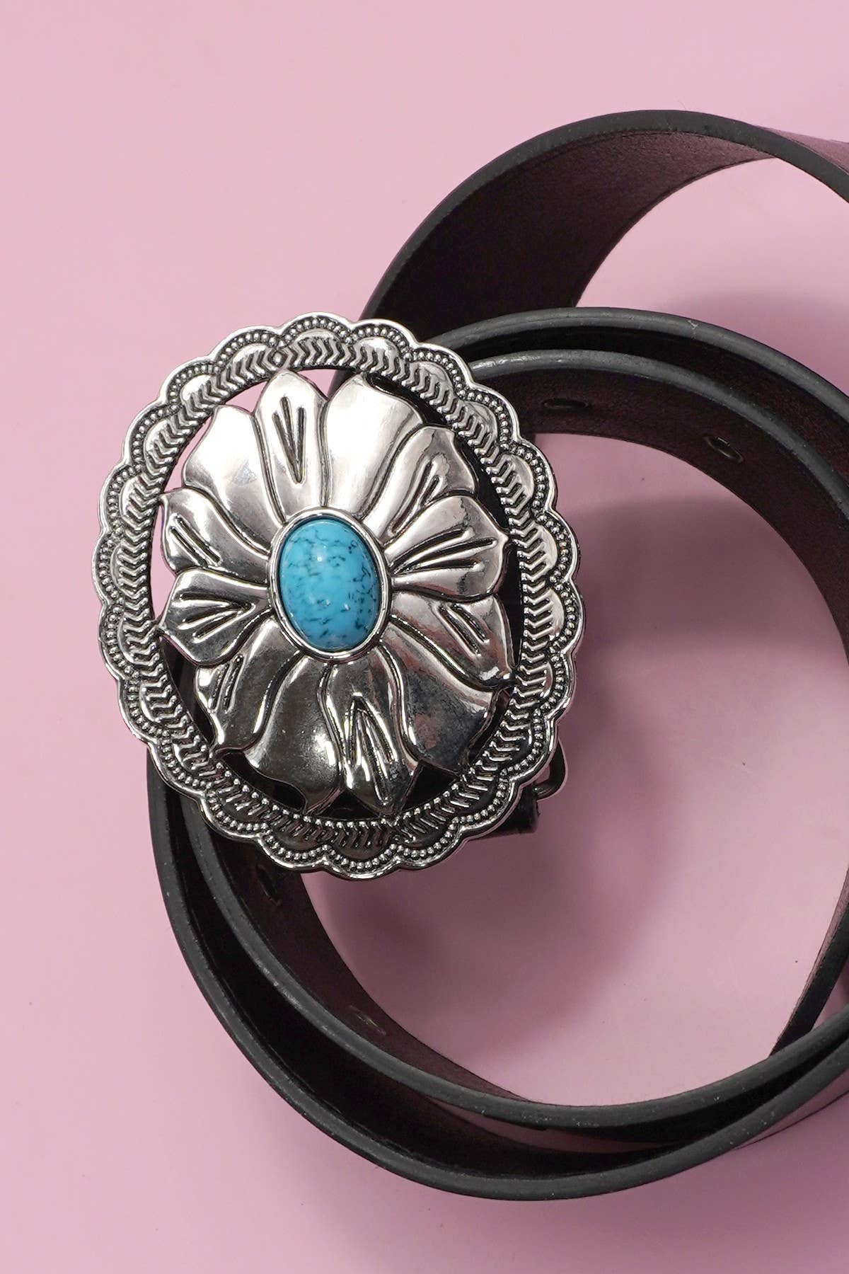 WESTERN OVAL BUCKLE FASHION LEATHER BELT |