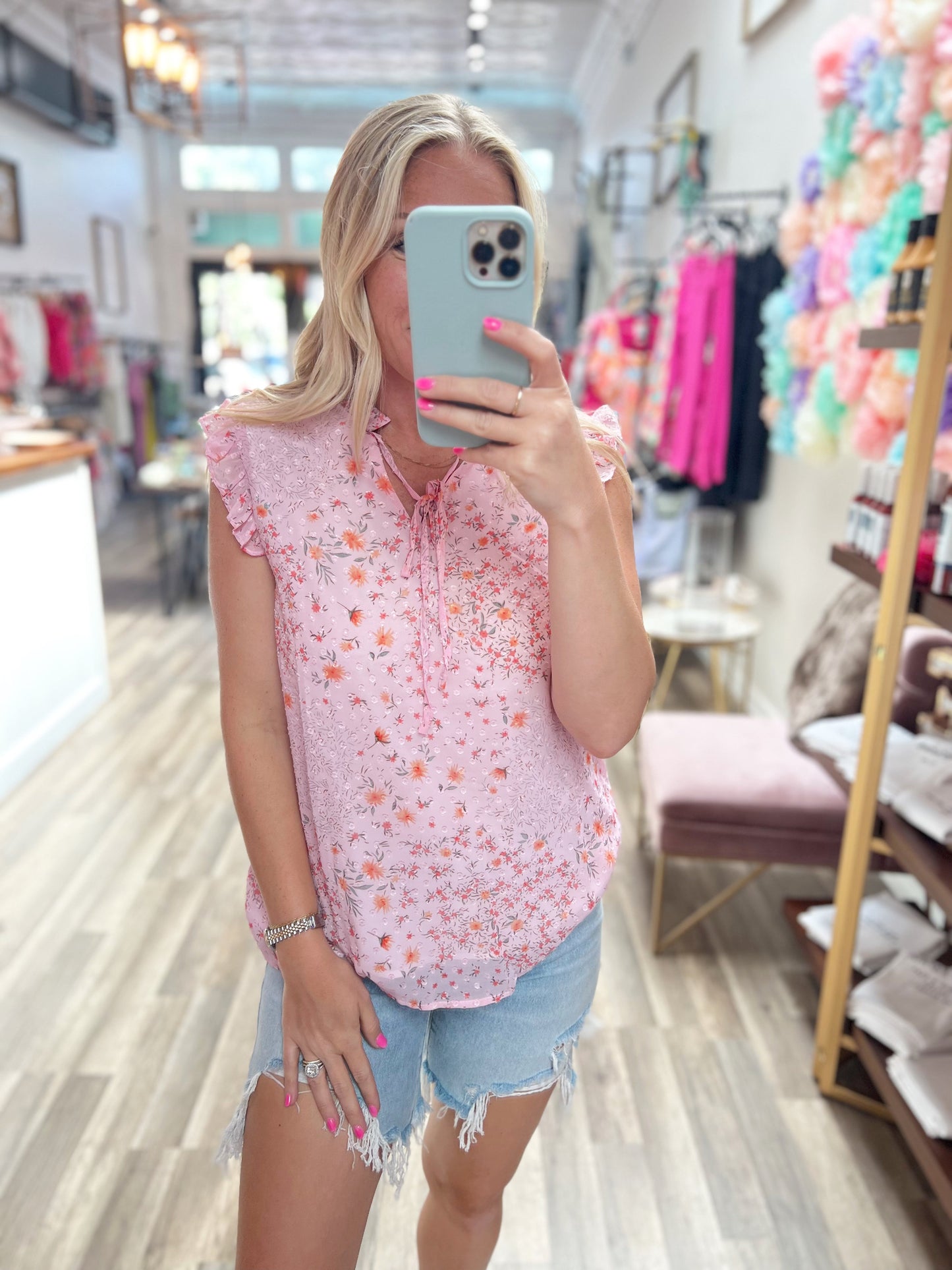 Blushing Floral Top