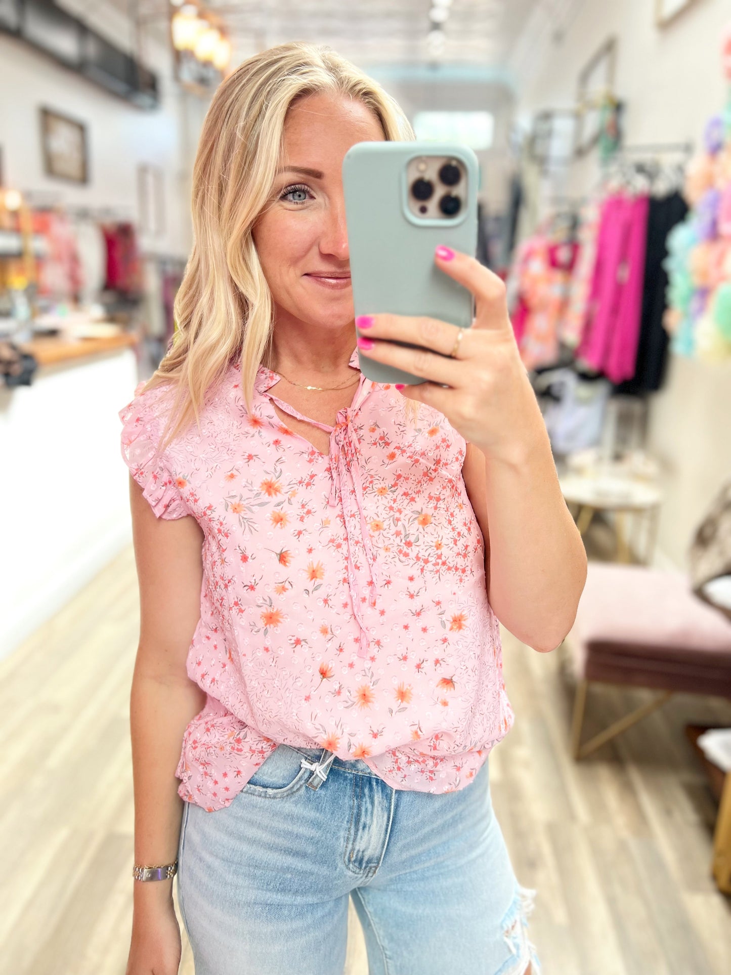 Blushing Floral Top