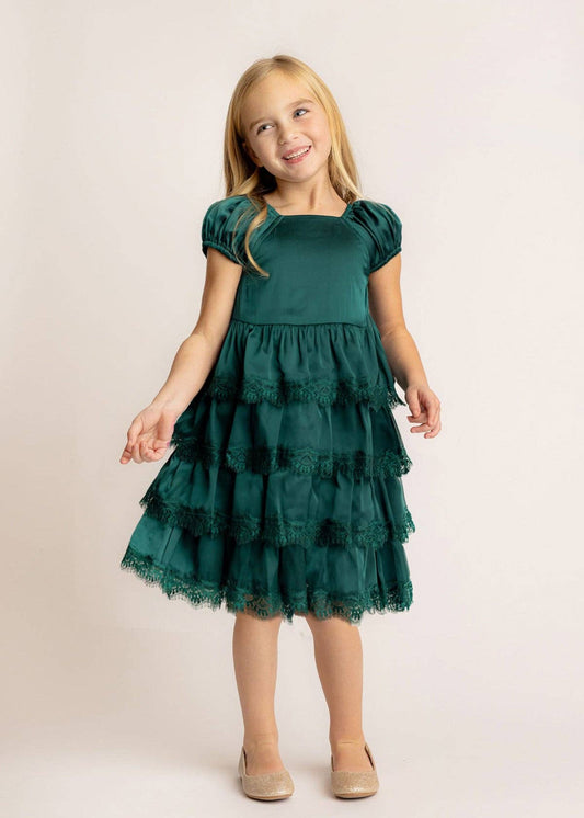 Emerald Green Tiered Dress