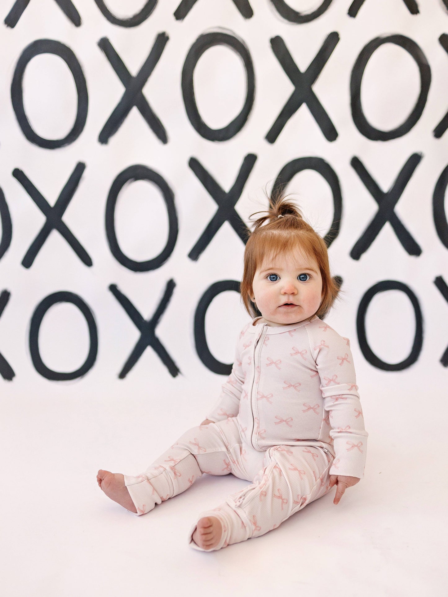 Blushing Bows Ribbed Bamboo Zippy Romper Baby Girl Pajamas