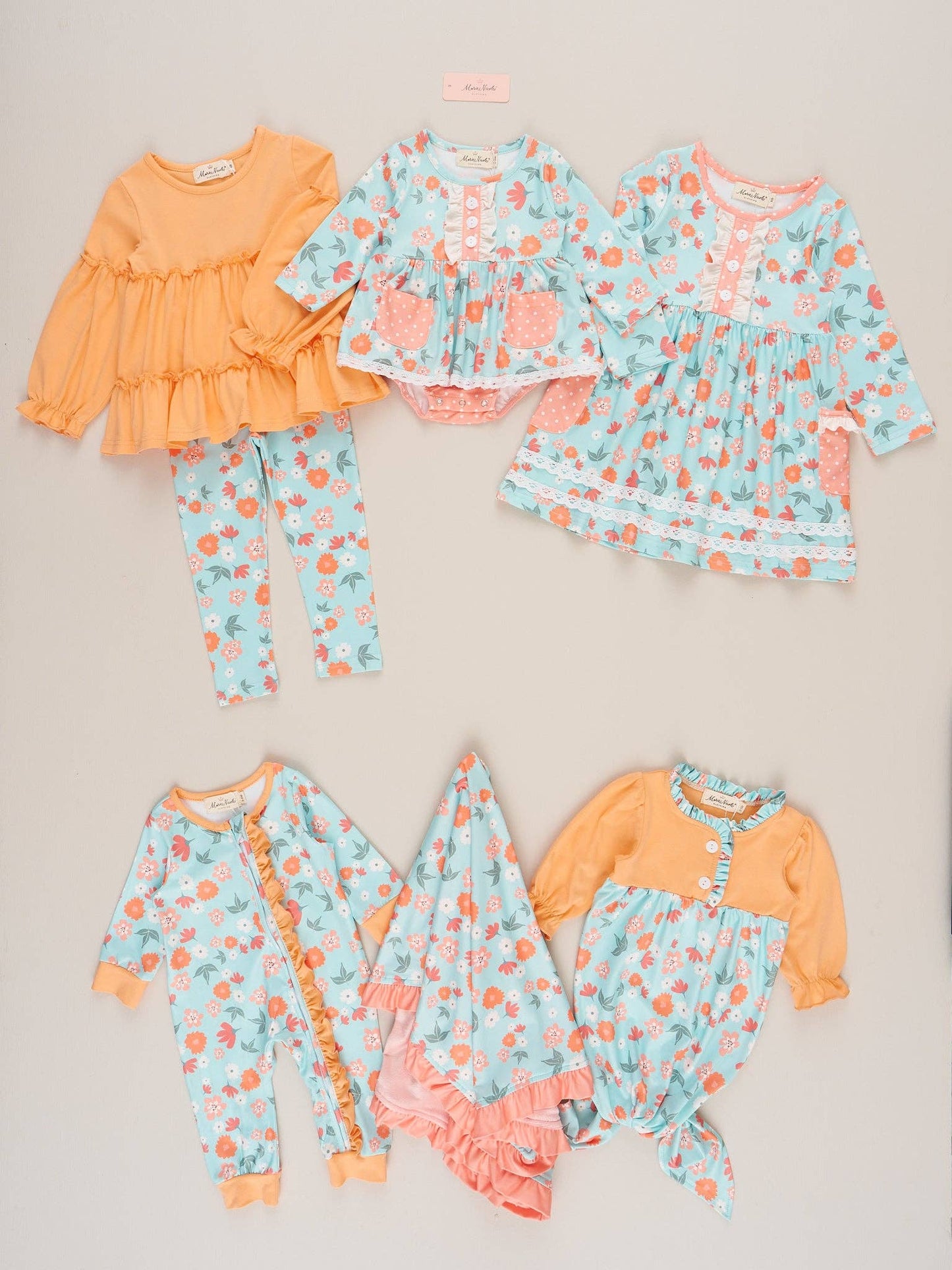 Golden Hour Floral Ruffle Sleeper Pajamas
