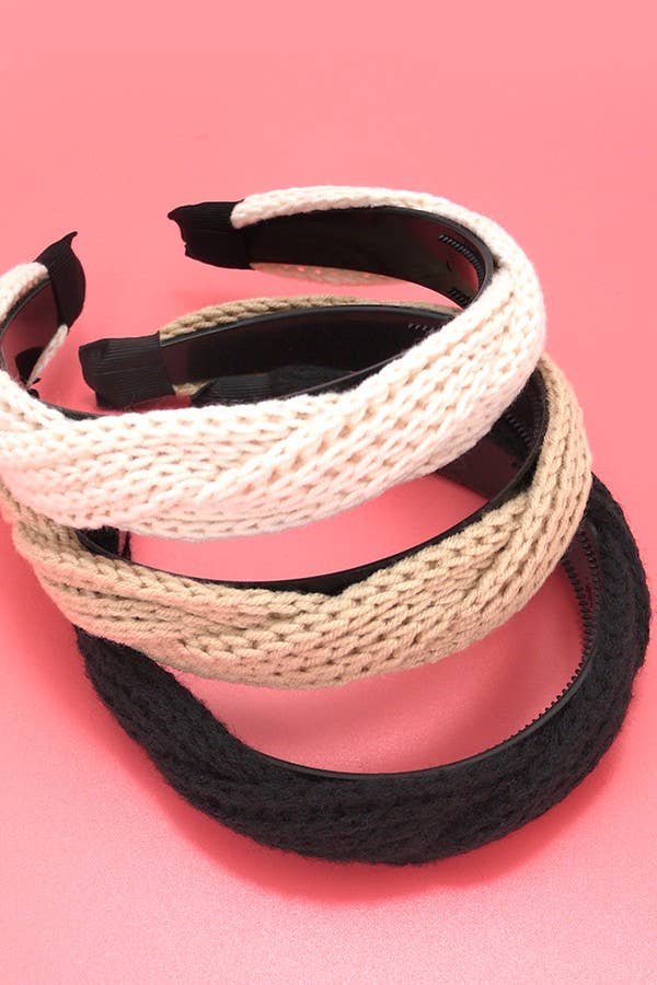 WARM KNITTED TWIST HEADBAND HAIR BAND |