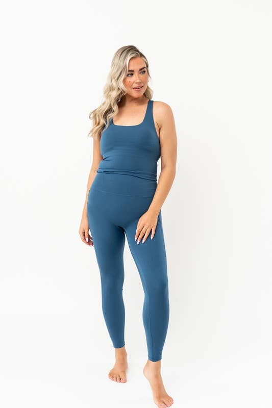 Deep Blue High Waisted Leggings
