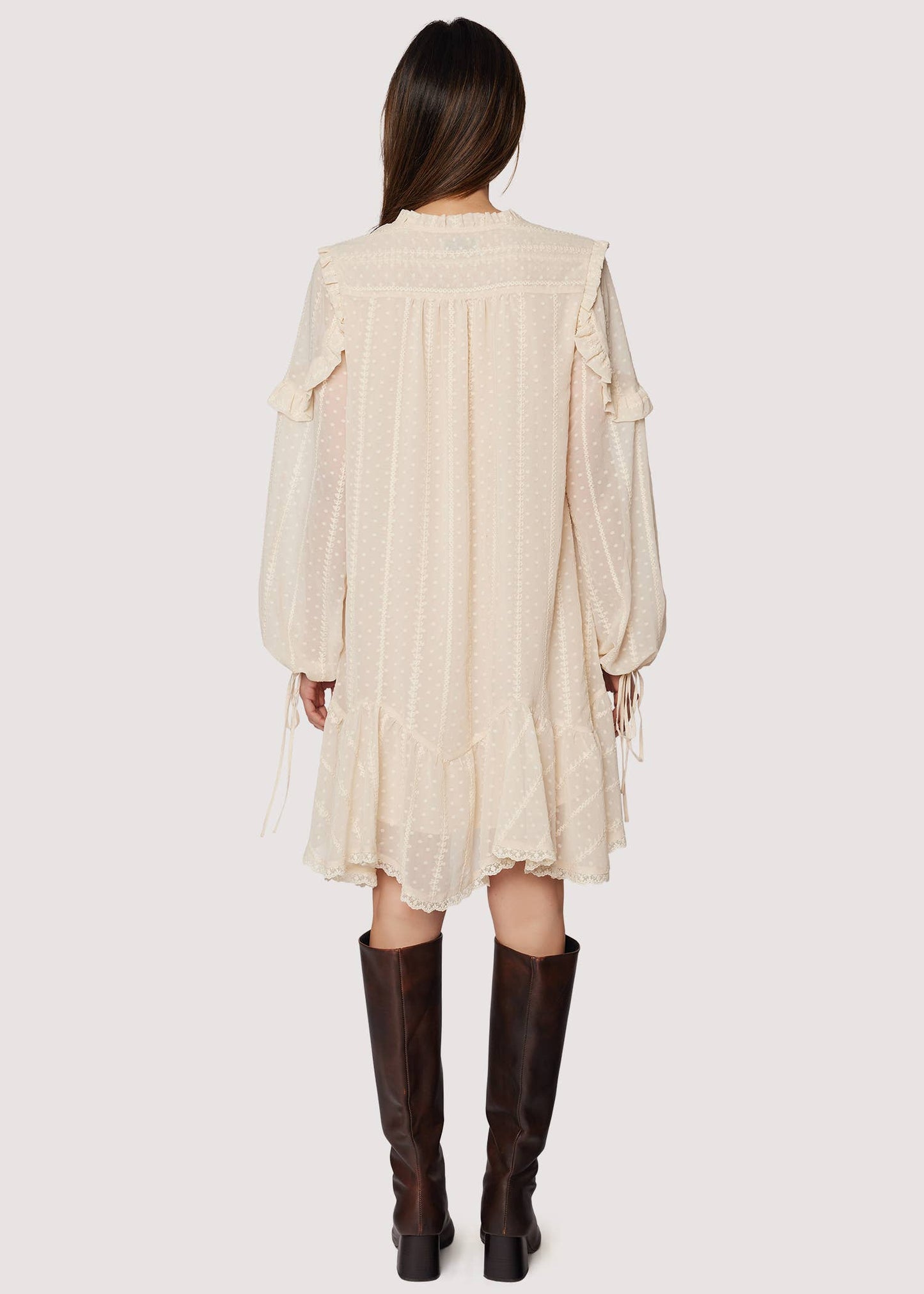 Poetry in Bloom Mini Dress - Fall Dot Chiffon