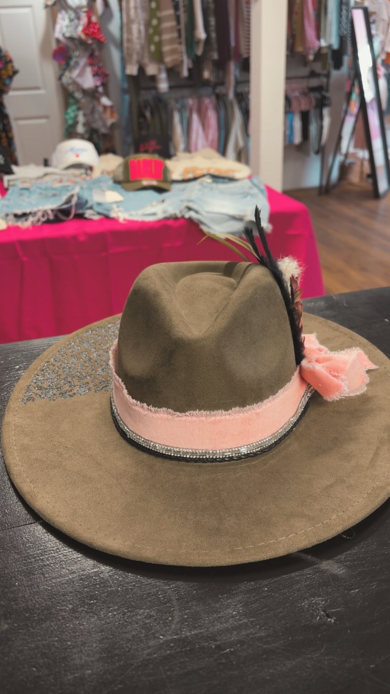 Brown custom western hat