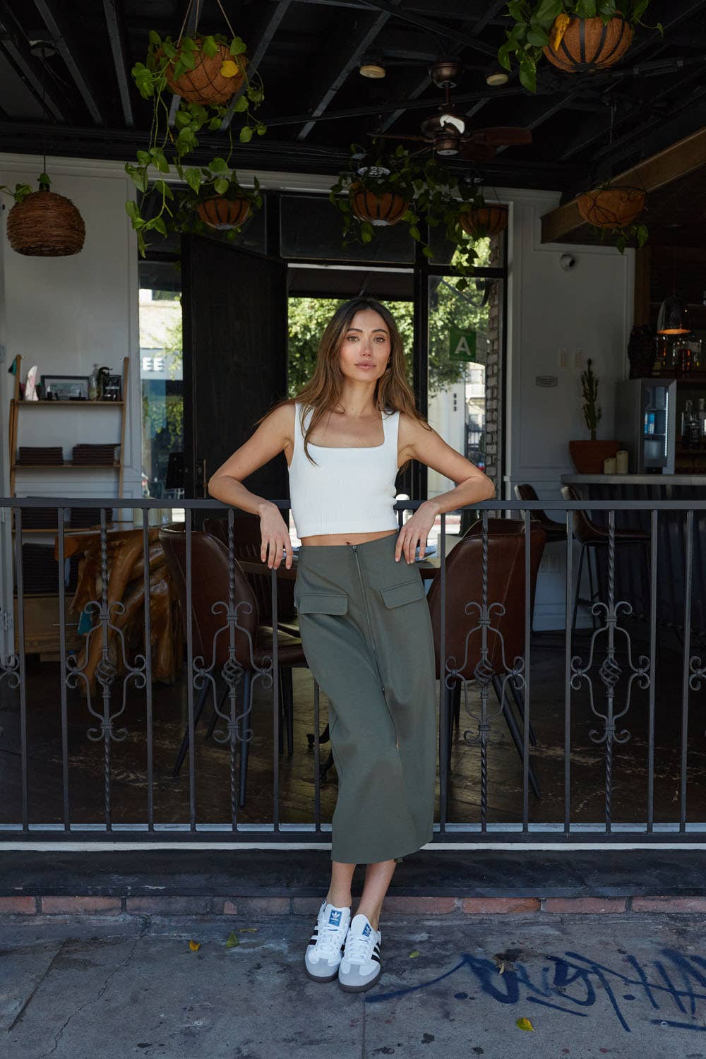 Shaper Fit Solid Ribbed Knit Cropped Tank Top