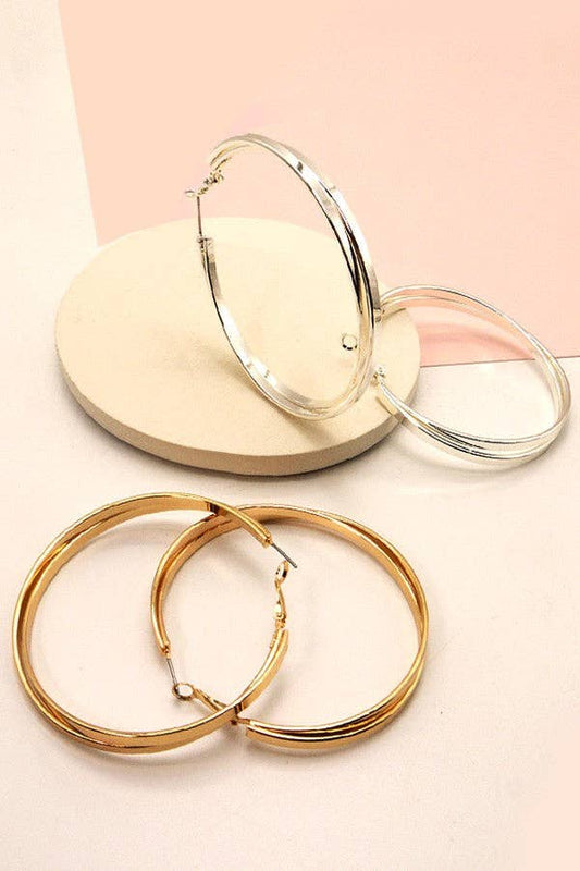 Criss Cross Hoop Earring