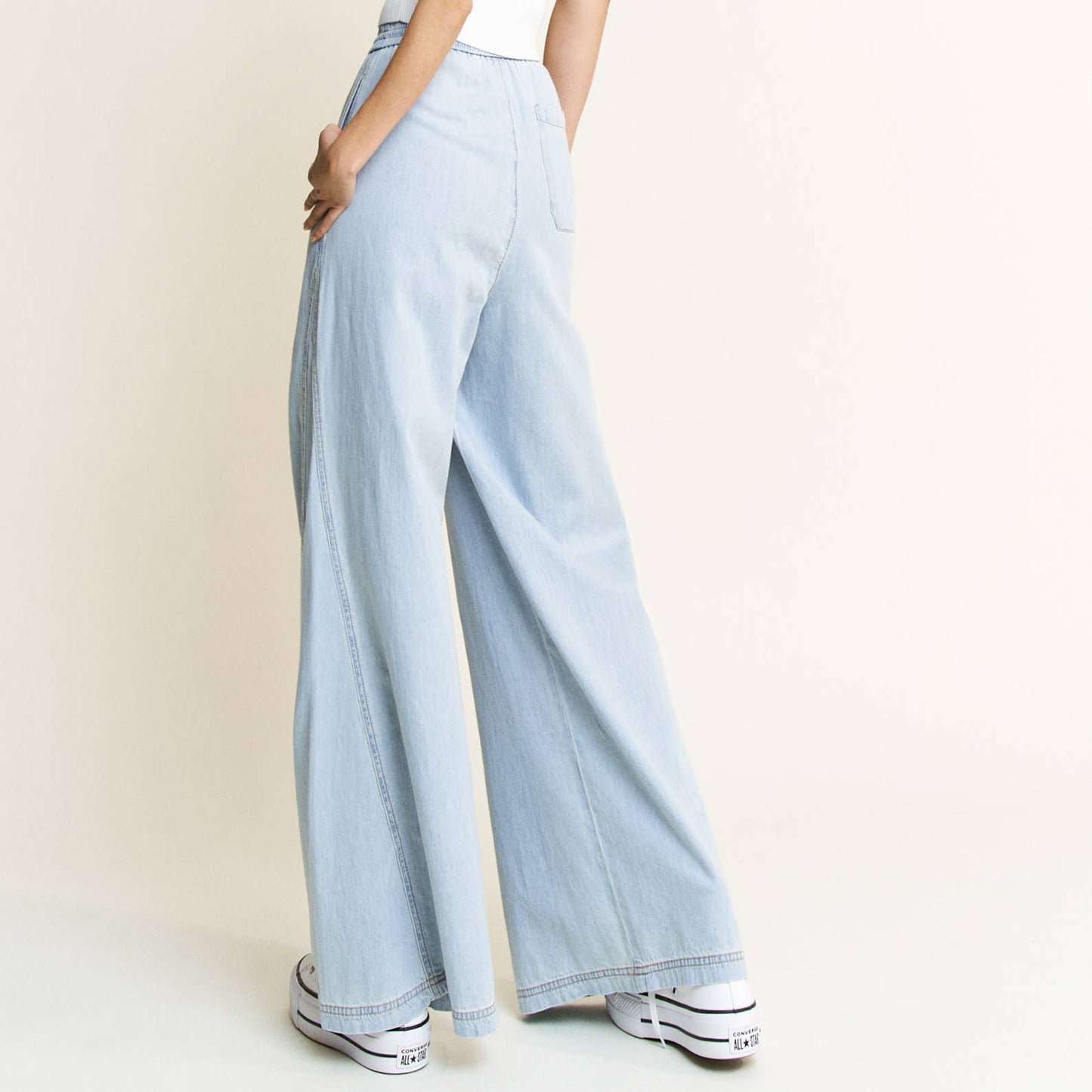 LIGHT DENIM ULTRA SOFT WIDE LEG JEAN PANTS-