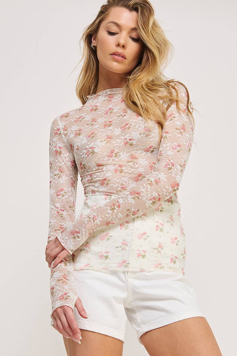 Dreamlight Floral Mesh Top