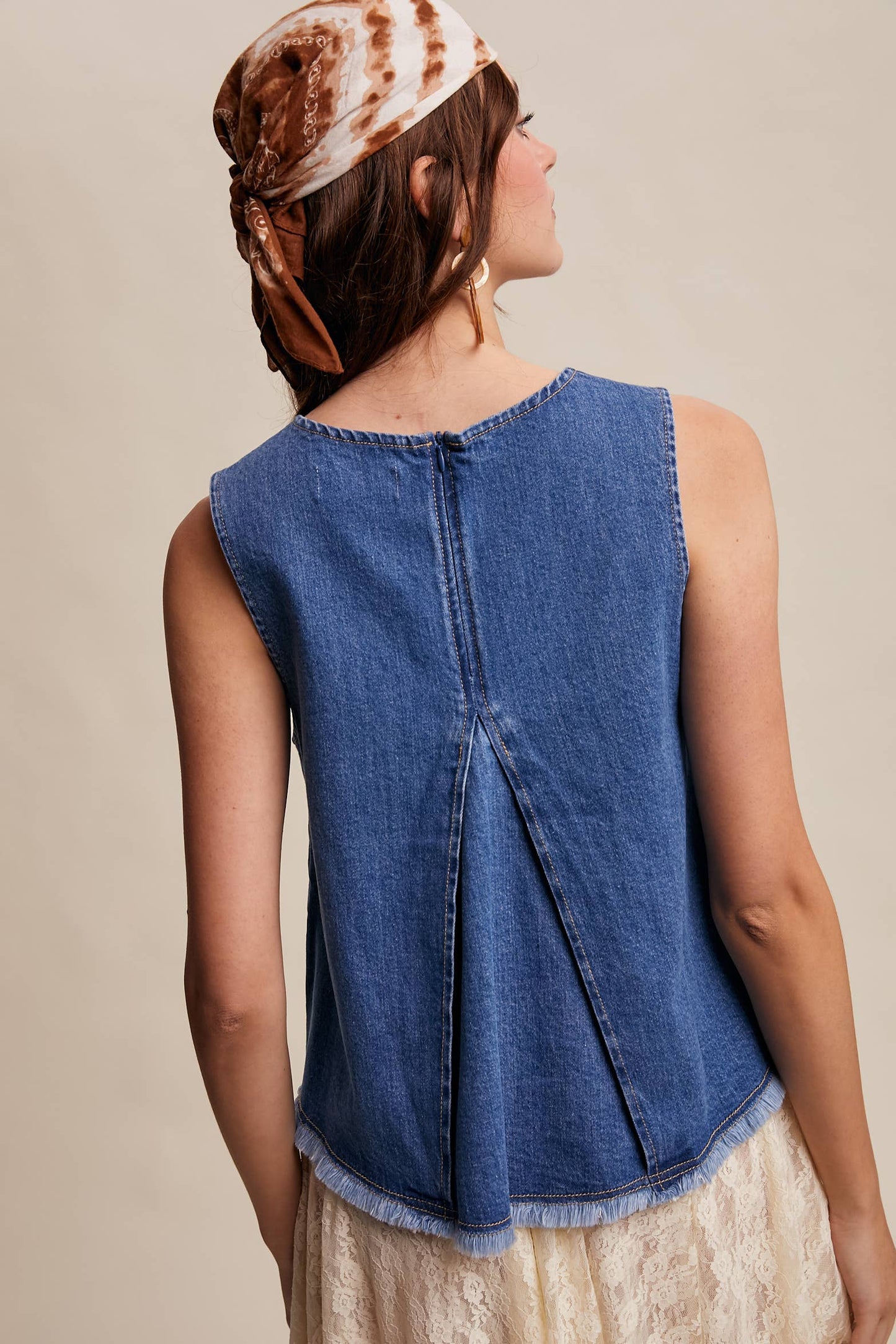 Denim Flare Peplum Top