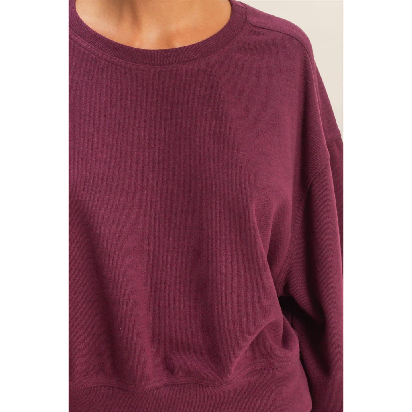 Soft Ribbed Relaxed Fit Sweatshirt