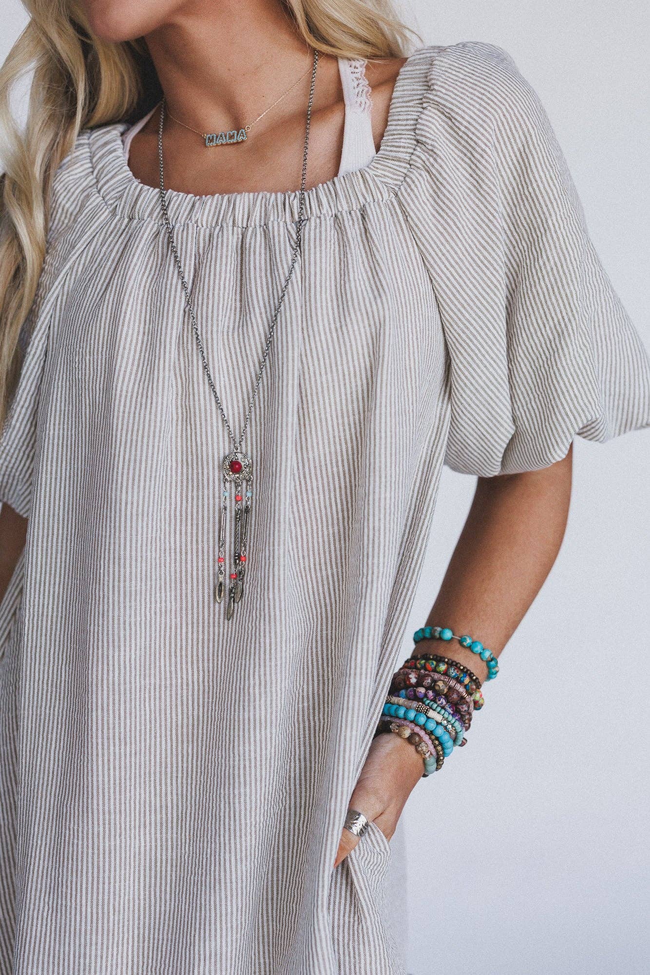 Solace Ruffled Hem Dress - Natural