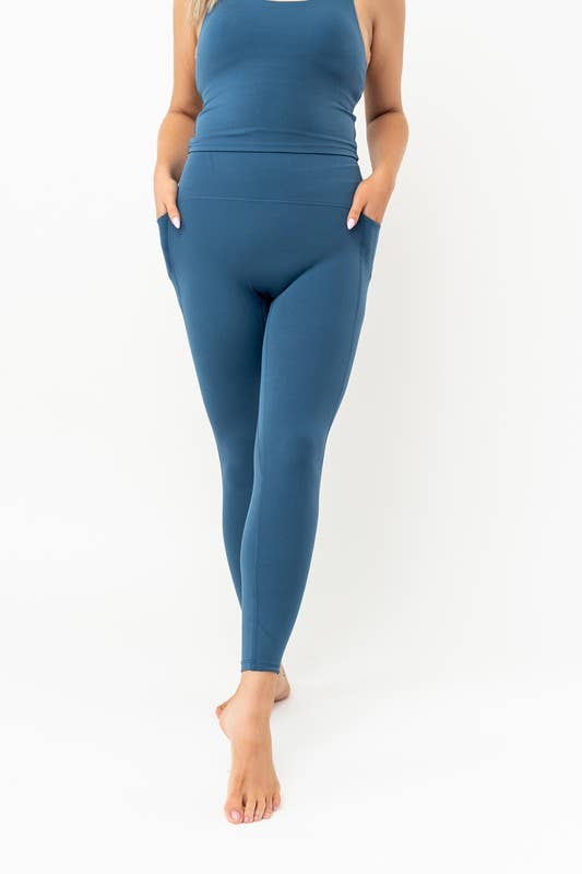 Deep Blue High Waisted Leggings