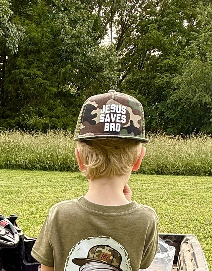 Jesus Saves Bro Camo Kids Hat