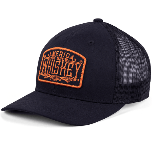 We Grow Whiskey Hat-Black/Orange