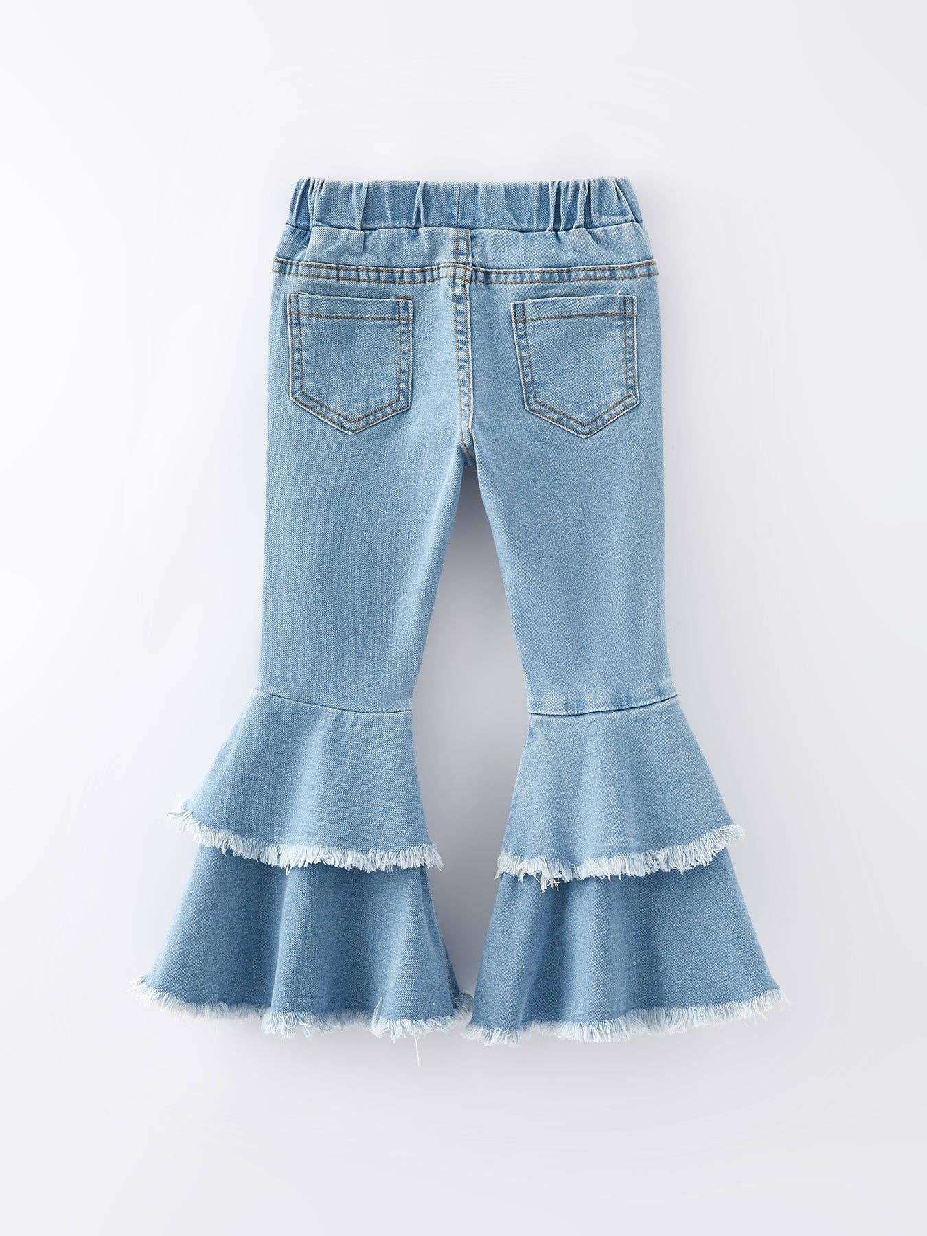 Girls Double Flared Denim Jeans