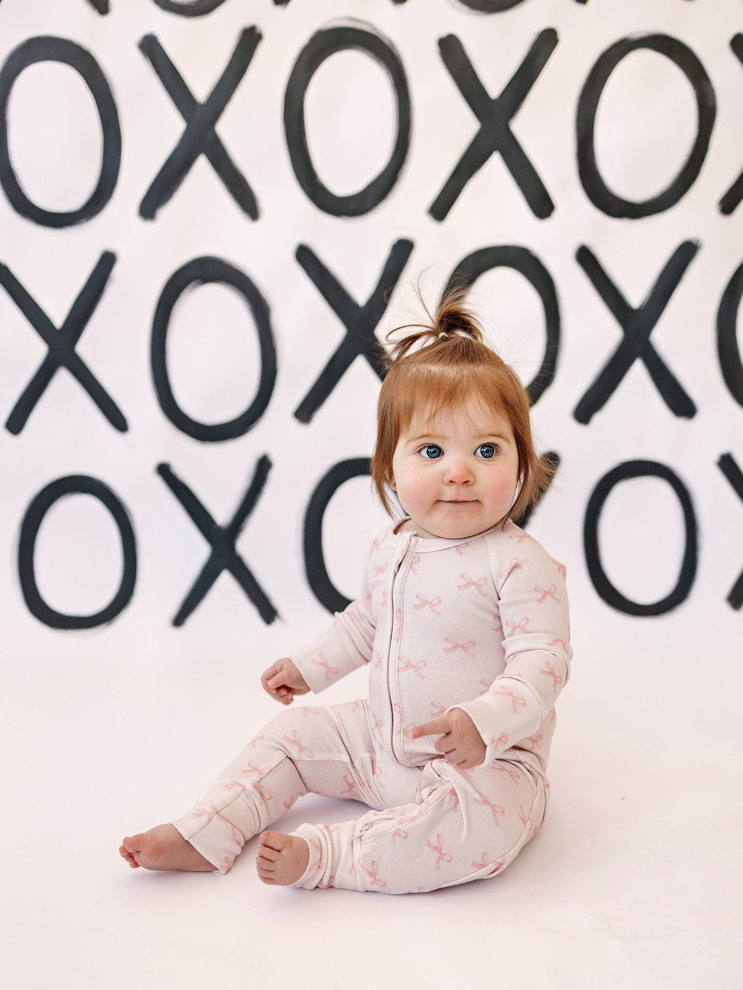 Blushing Bows Ribbed Bamboo Zippy Romper Baby Girl Pajamas