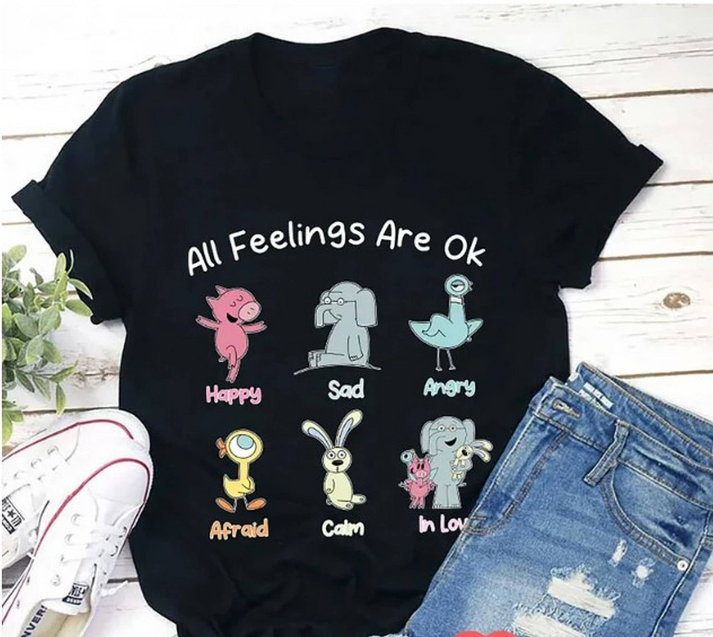 All Feelings Are Ok Teacher T-Shirt, Funny Animal Shirt, Car