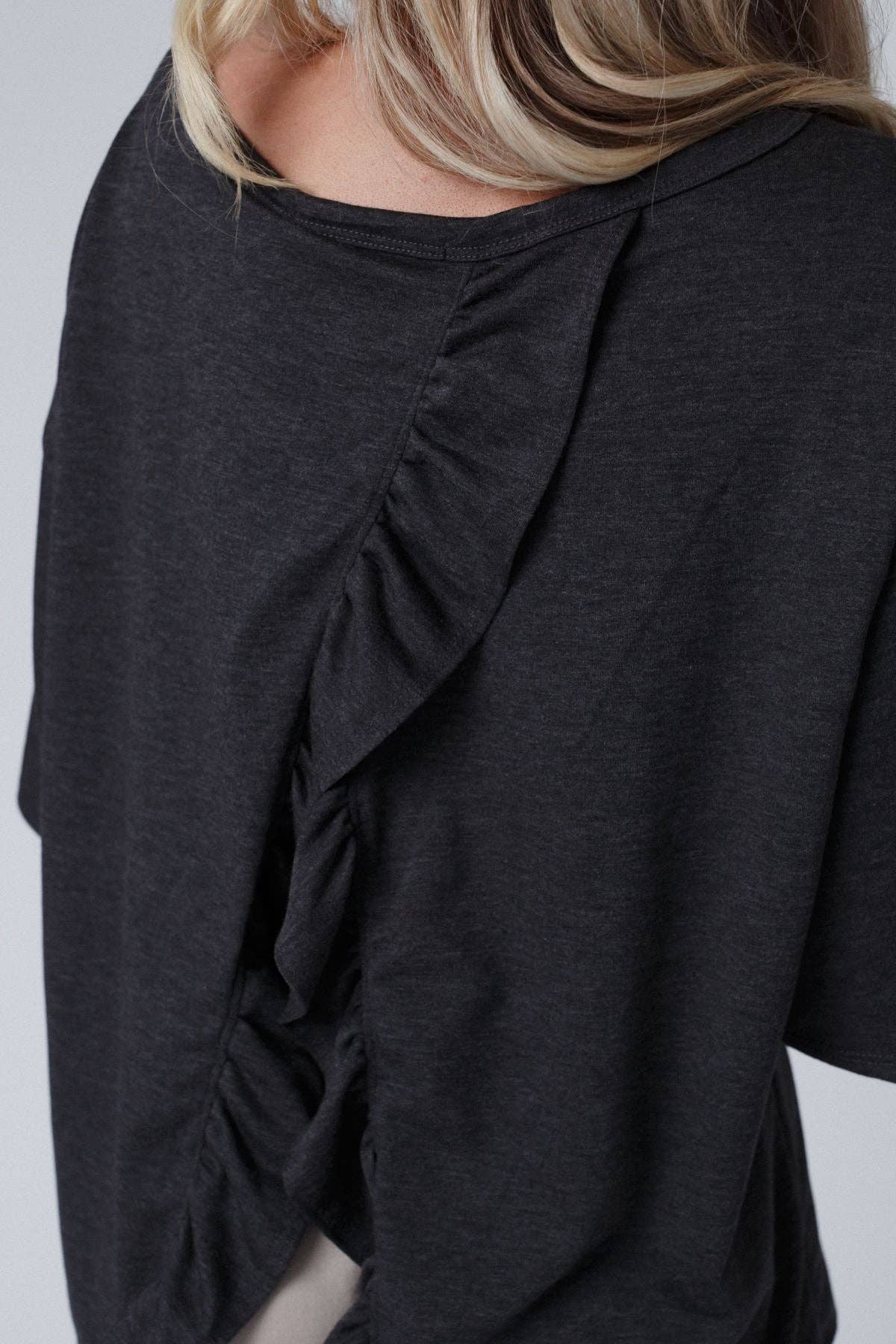 Must Have High Low Tee - Charcoal