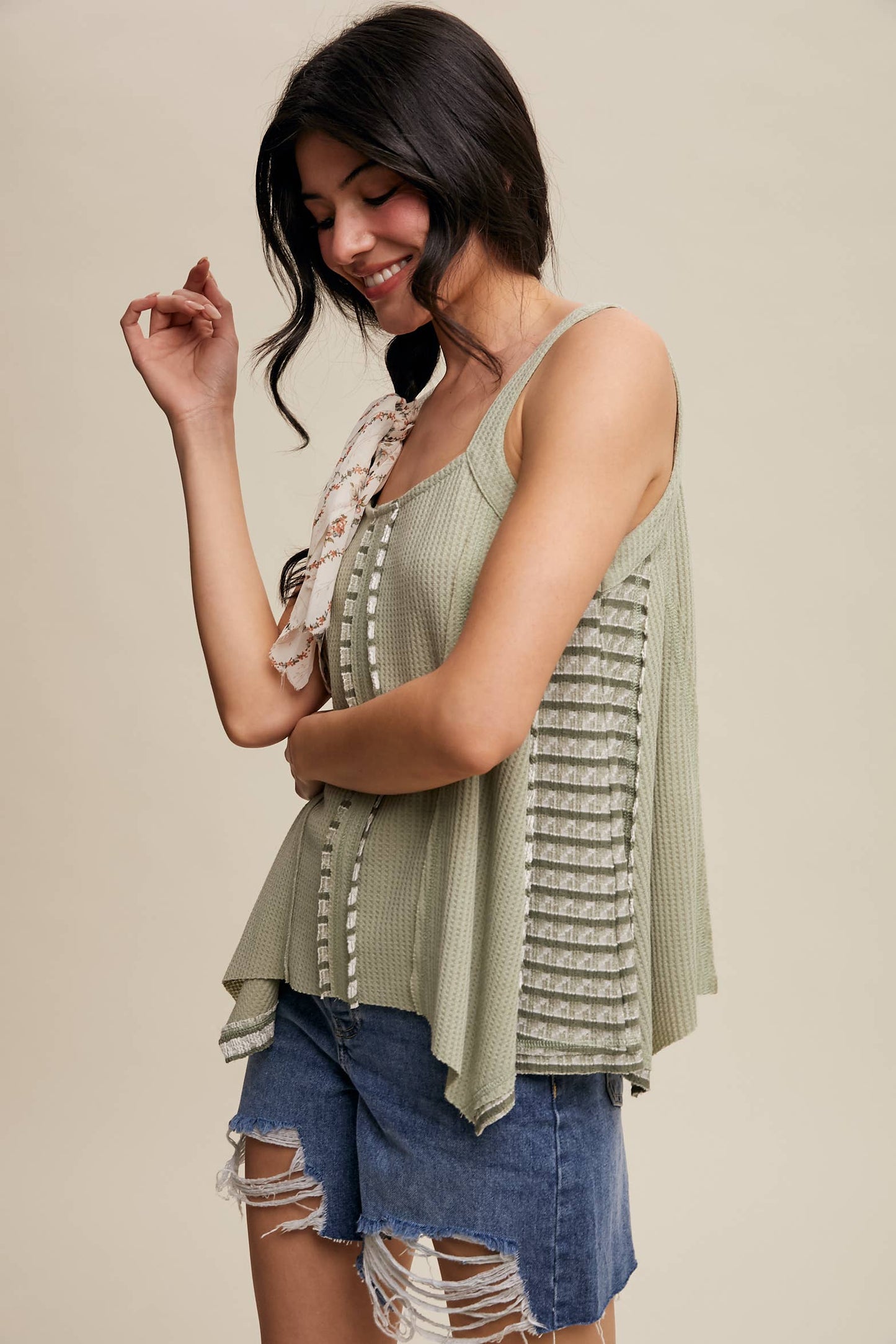 Boho-Inspired Textured Tank Top