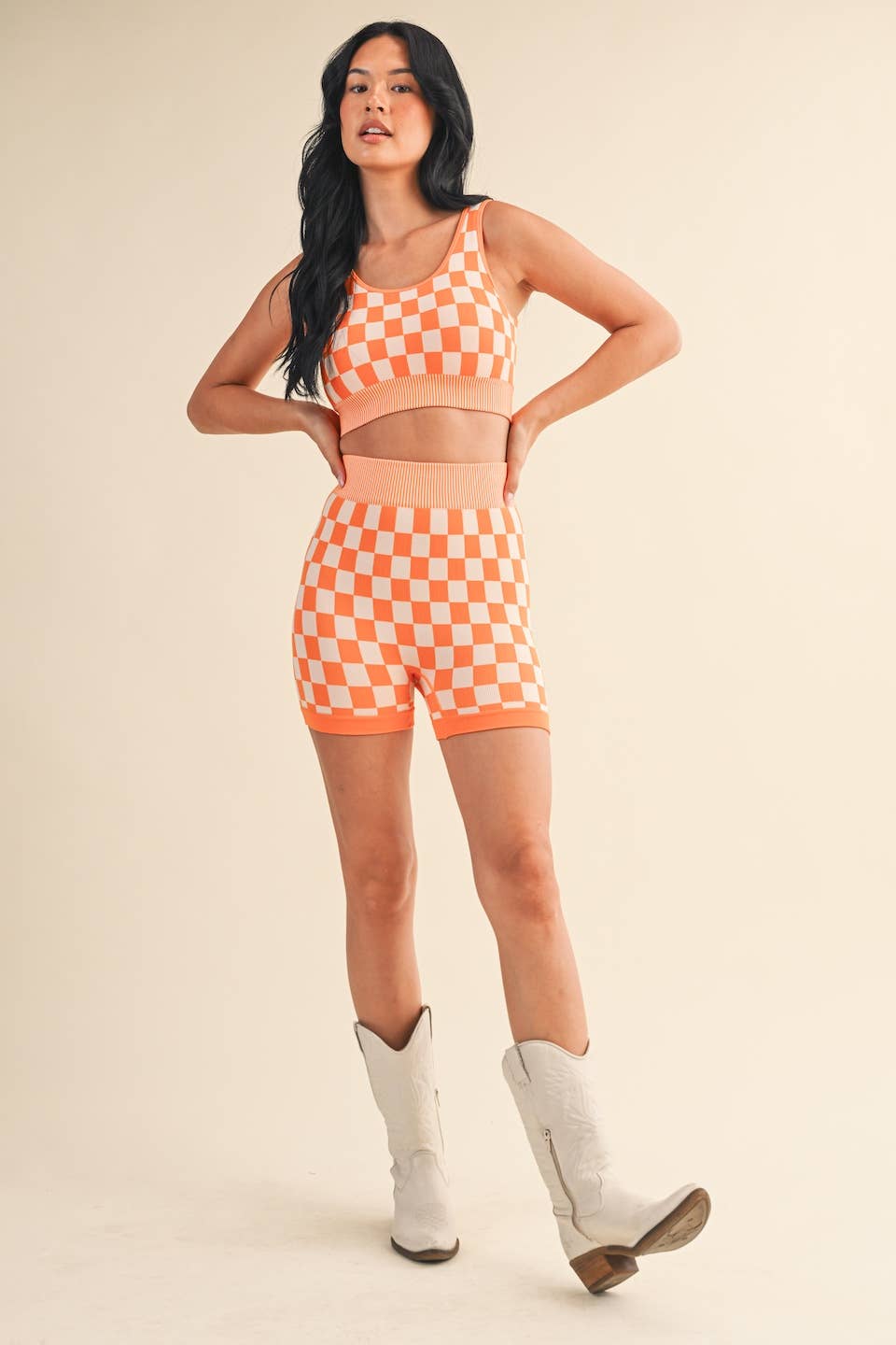 Checkmate Cropped Two Piece Set