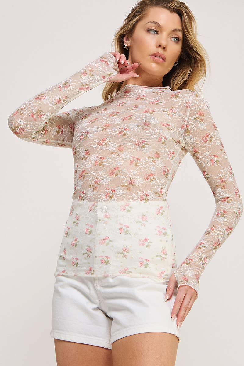 Dreamlight Floral Mesh Top