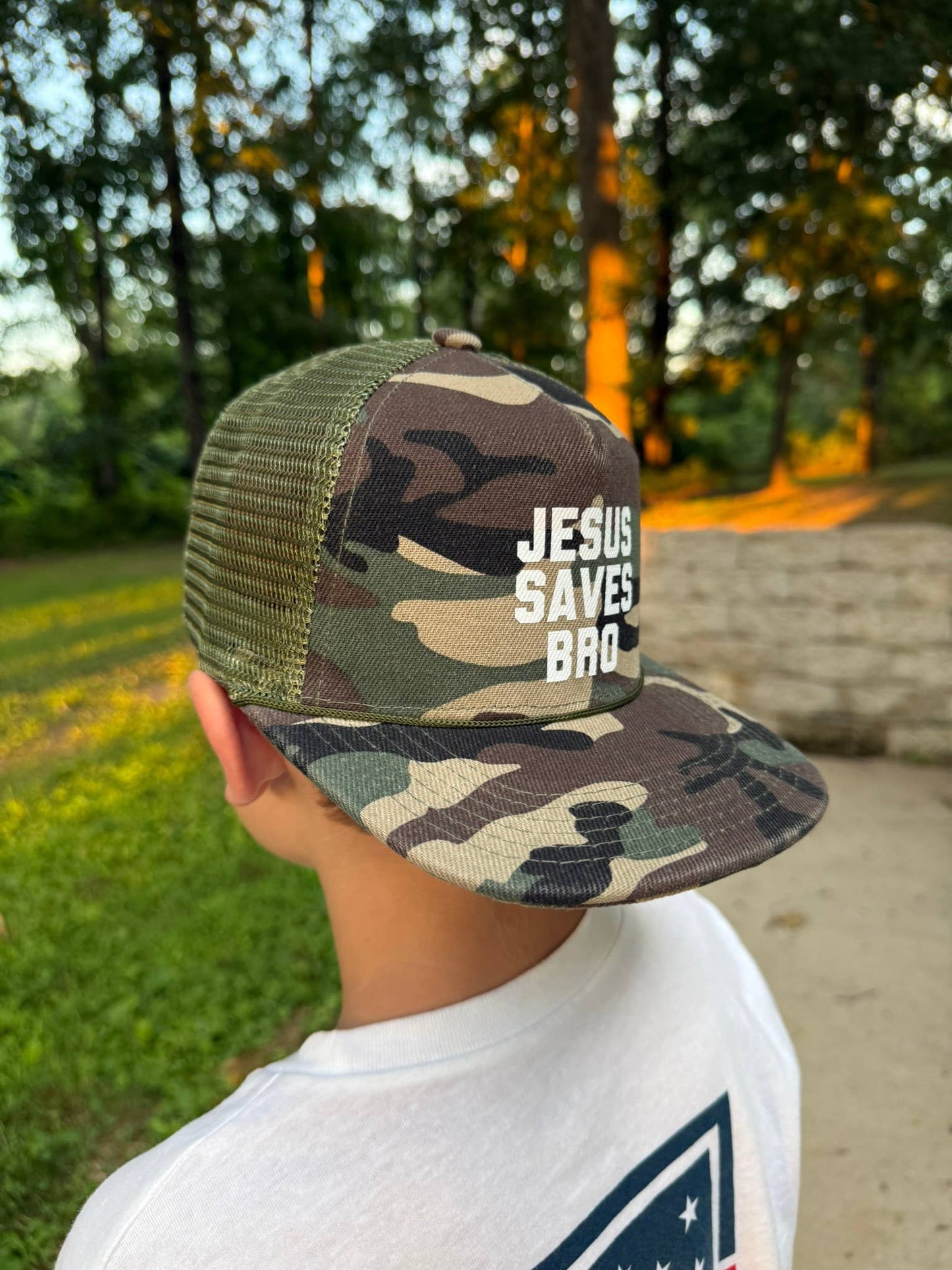 Jesus Saves Bro Camo Kids Hat