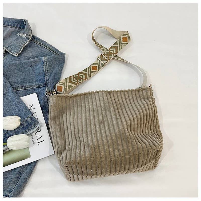 Corduroy AZTEC Guitar Shoulder Strap Tote Bag |