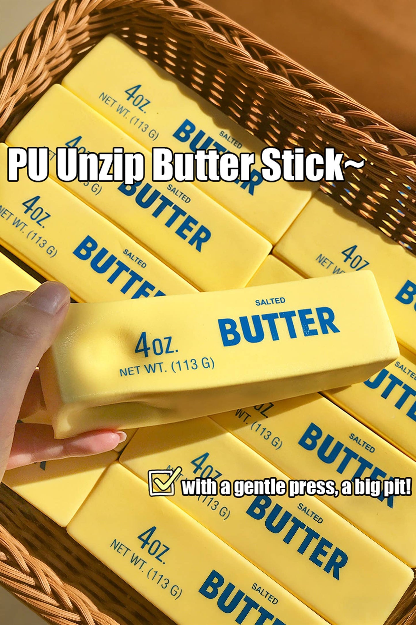 LDC 1PC PU Butter Sticker Relieve Pressure Squishy Toy