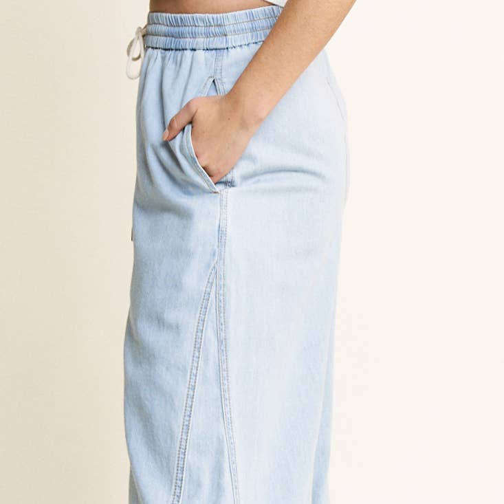 LIGHT DENIM ULTRA SOFT WIDE LEG JEAN PANTS-
